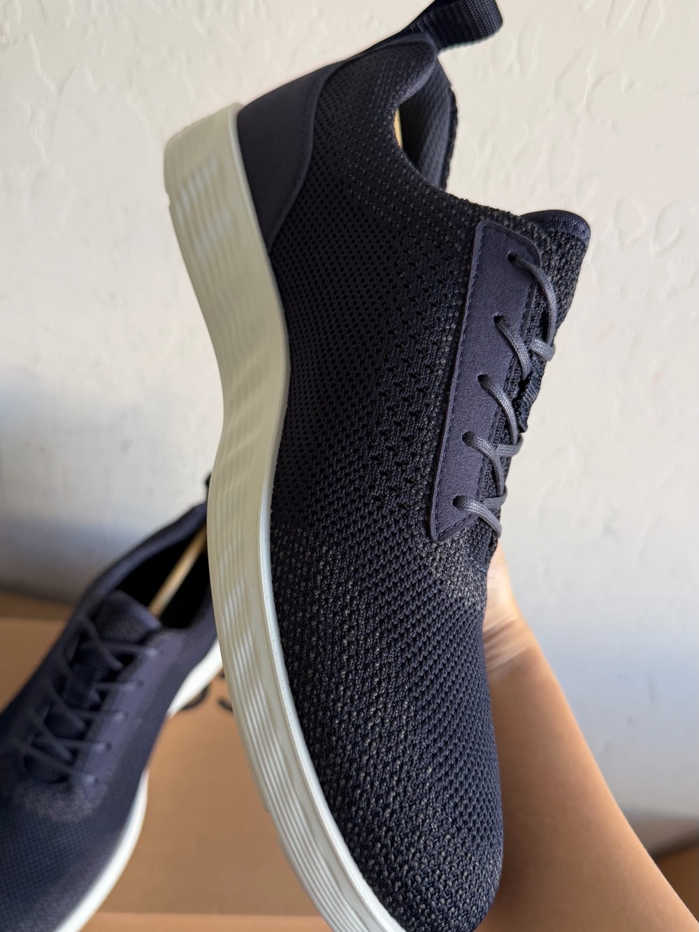 Ecco Men's Knit Lace-Up Sneakers in Dark Blue - Picture 6 of 6